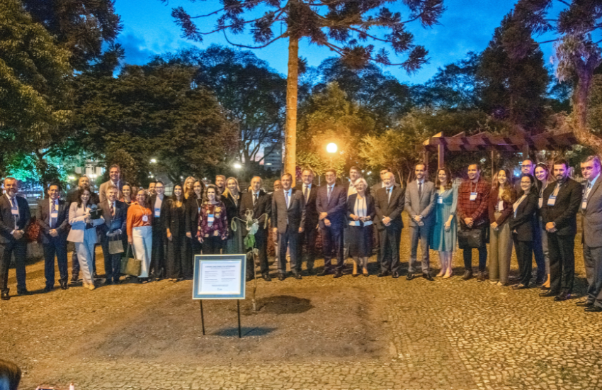 Árvore é plantada na praça do TJPR simbolizando a integridade na instituição